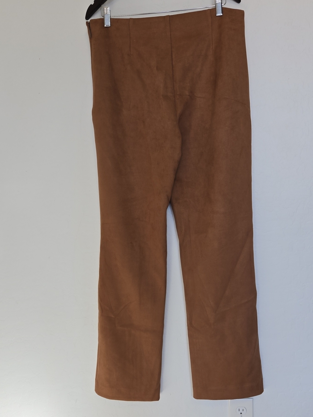 Naked Wardrobe Faux Suede Straight Leg Pants Mocha Brown Neutral Womens XL NWT - Picture 7 of 13
